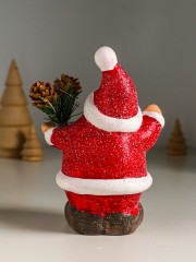 Фигурка светящаяся «Дед Мороз в красной шубке с еловой веточкой» - Фото 3