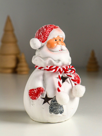 Фигурка светящаяся «Дед Мороз в шубке с помпонами»