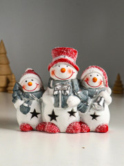 Фигурка светящаяся «Три снеговичка» - Фото 1