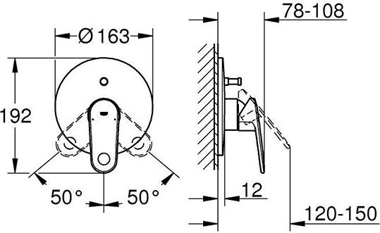 Смеситель со встроенным механизмом