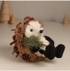 Фигурка «Ёжик с еловой веточкой и бантиком на голове» - Фото 1