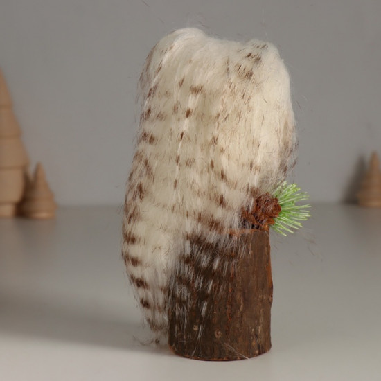 Фигурка «Пушистик. Совушка белая на пеньке»