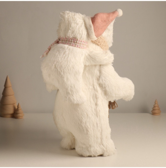 Фигурка новогодняя «Папа мишка с медвежонком на плечах»