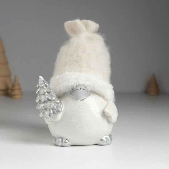 Фигурка «Воробушек в шапке с серебристой ёлкой»