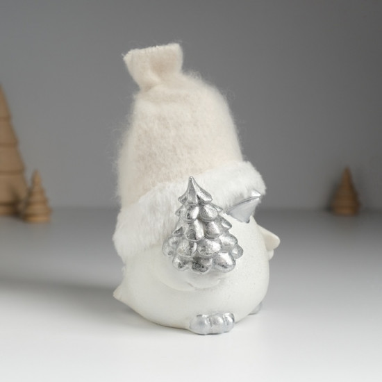 Фигурка «Воробушек в шапке с серебристой ёлкой»