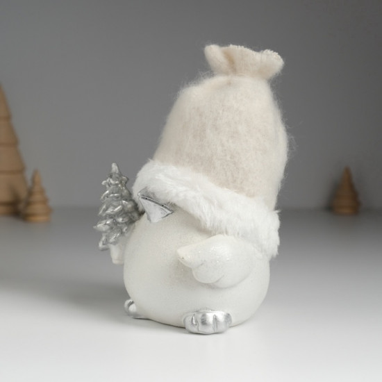 Фигурка «Воробушек в шапке с серебристой ёлкой»