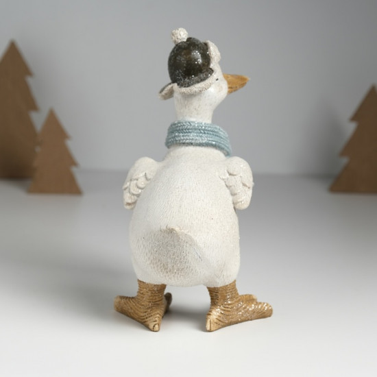 Фигурка «Гусь в шапке-ушанке и шарфе»
