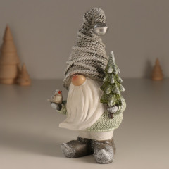 Фигурка «Дед Мороз в колпаке с бубенчиком, с ёлкой и птицей» - Фото 3