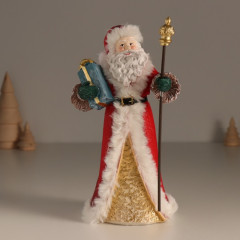 Фигурка «Дед Мороз в красной шубе, с посохом, с подарком» - Фото 1