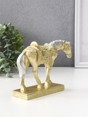 Фигурка «Лошадь золотистая с серебристой гривой, узорное седло» - Фото 2