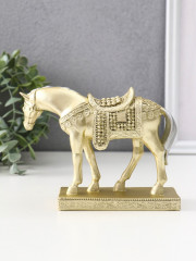 Фигурка «Лошадь золотистая с серебристой гривой, узорное седло» - Фото 3