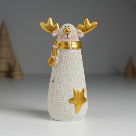 Фигурка «Олень из мешковины в шарфике»