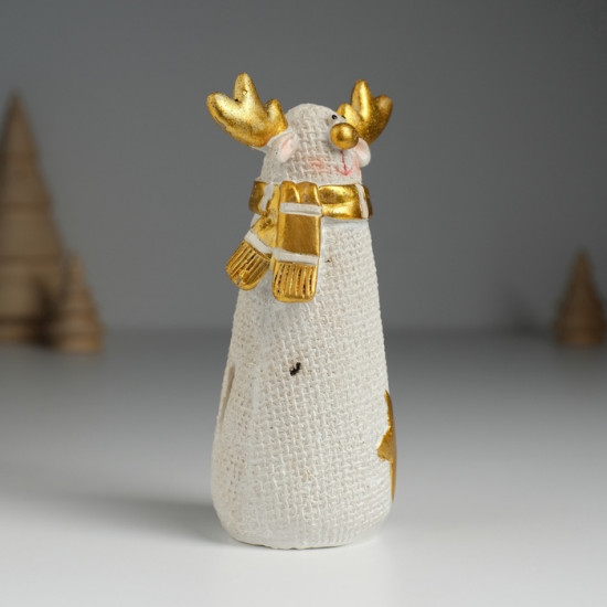 Фигурка «Олень из мешковины в шарфике»