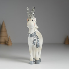 Фигурка «Олень с серебристыми рогами, с белой ёлкой на спине» - Фото 1