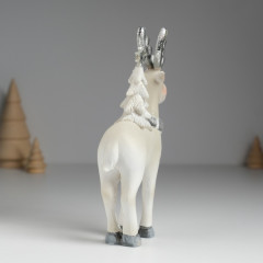 Фигурка «Олень с серебристыми рогами, с белой ёлкой на спине» - Фото 3