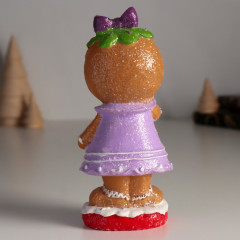 Фигурка «Пряничка в сиреневом платье с бантиком» - Фото 3