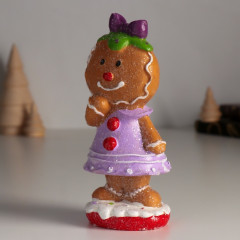 Фигурка «Пряничка в сиреневом платье с бантиком» - Фото 4