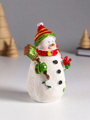 Фигурка «Снеговик со скворечником и птицей» - Фото 1