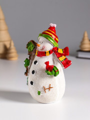 Фигурка «Снеговик со скворечником и птицей» - Фото 3
