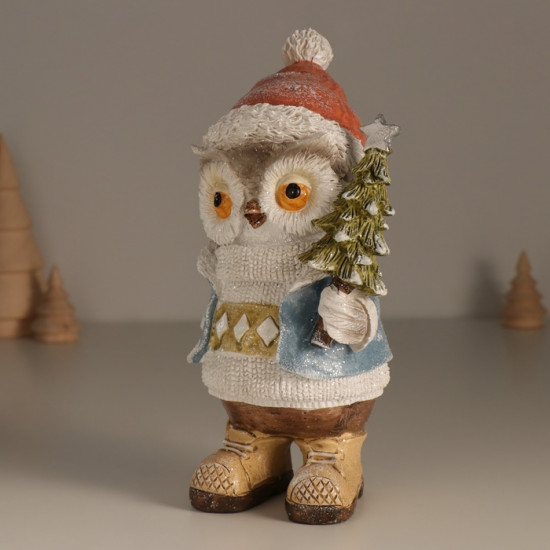 Фигурка «Совёнок в свитере с ромбами»