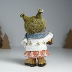 Фигурка «Совушка в свитере со снежинками, с фонариком» - Фото 3