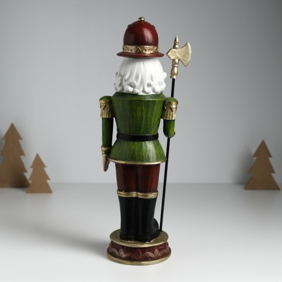 Фигурка «Щелкунчик-король в зелёном мундире, с алебардой»