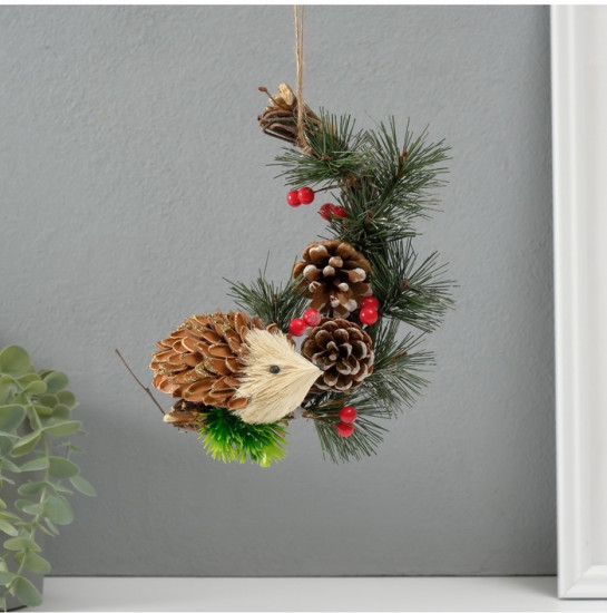 Фигурка-подвеска «Ёжик с шишечками»