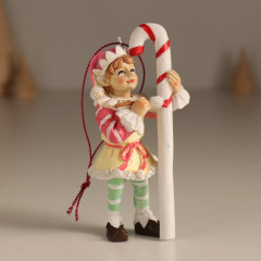 Фигурка-подвеска «Новогодний эльф с леденцом» - Фото 1