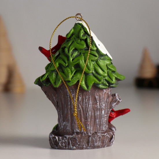 Фигурка-подвеска «Птички на заснеженном скворечнике»