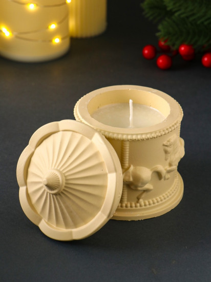 Свеча в подсвечнике с крышкой «Карусель»