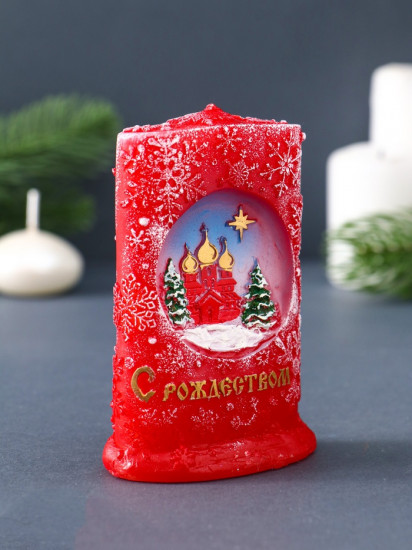 Свеча декоративная «Снежное Рождество»
