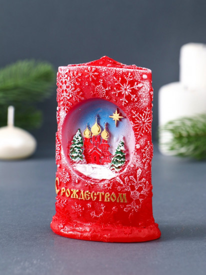 Свеча декоративная «Снежное Рождество»