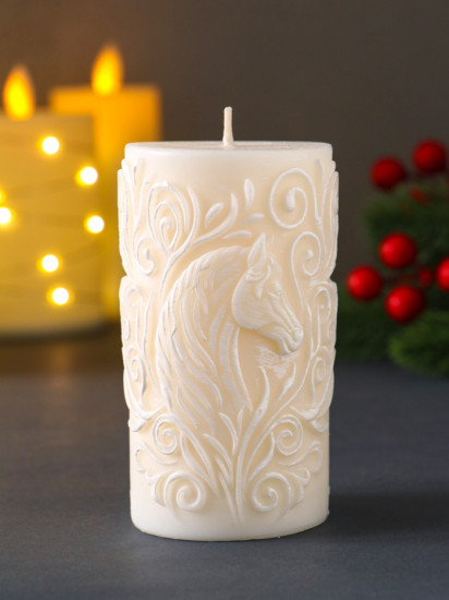 Свеча декоративная «Столбик с лошадью»