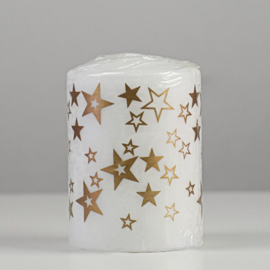 Свеча-цилиндр с узорами «Звезды»