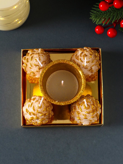 Набор свечей «Шишки и подсвечник»