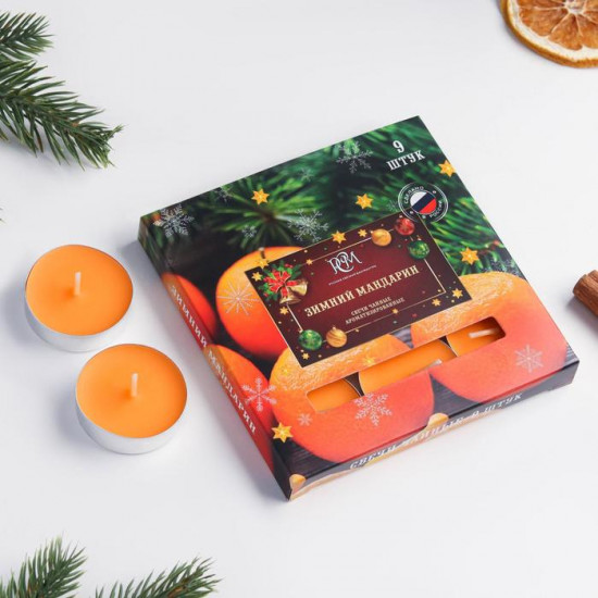 Набор свечей ароматических чайных «Зимний мандарин»