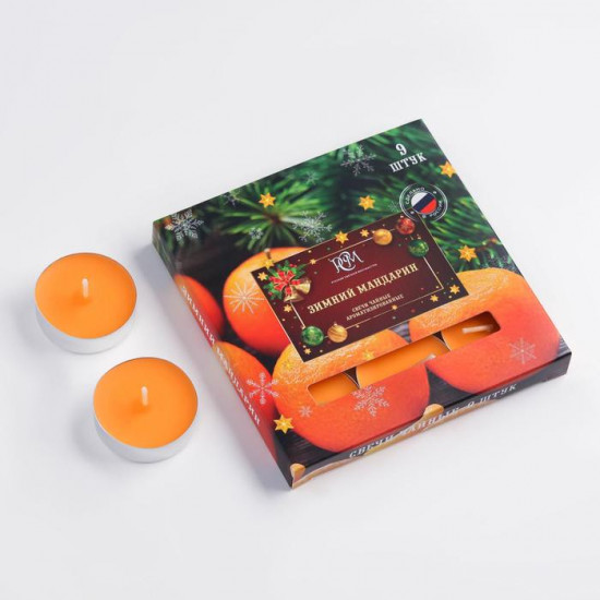 Набор свечей ароматических чайных «Зимний мандарин»