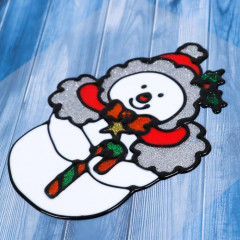 Наклейка «Снеговик в шапочке» - Фото 1