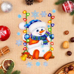 Набор наклеек новогодних «Задорный снеговик» - Фото 1