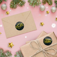 Набор наклеек новогодних c тиснением в рулоне «С Рождеством!» - Фото 1