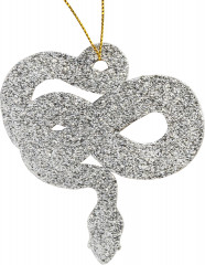 Новогоднее подвесное украшение «Серебряная змея» - Фото 1