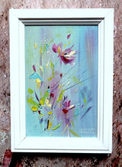 Картина-миниатюра маслом в раме «Магия легкости» - Фото 4