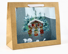 Пакет подарочный с пластиковым окном «Новый год» - Фото 1