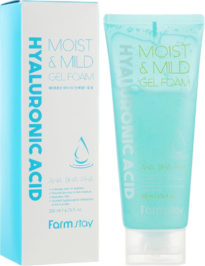 Мягкий гель для умывания с гиалуроновой кислотой «Hyaluronic Acid Moist & Mild Gel Foam»