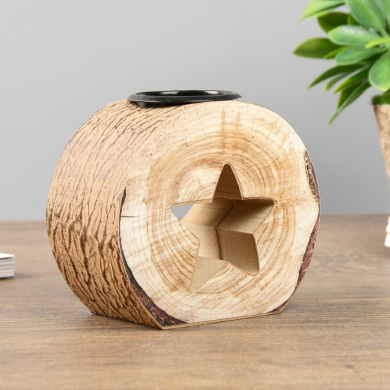 Подсвечник на 1 свечу «Спил-звезда»