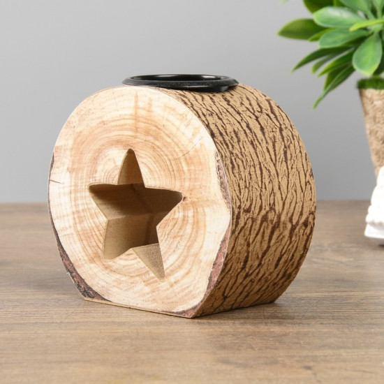 Подсвечник на 1 свечу «Спил-звезда»