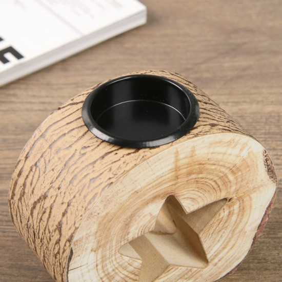 Подсвечник на 1 свечу «Спил-звезда»