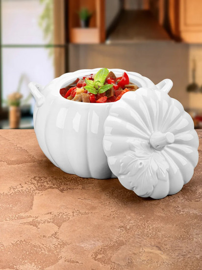 Кастрюля для запекания и сервировки с ручками и крышкой «Тыква»