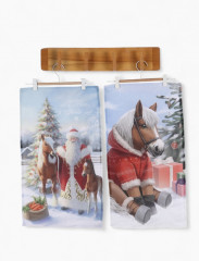 Набор полотенец кухонных «Лошадь и Дед Мороз» - Фото 2