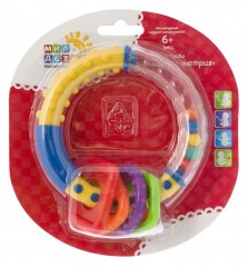 Погремушка - прорезыватель с рельефными фигурками "Веселая геометрия" - Фото 1